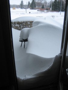 drift form dining room There's a barbeque under that snow.